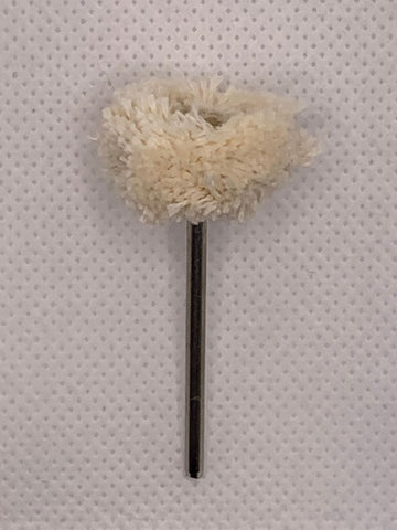 Plain white cotton brush with mandrel